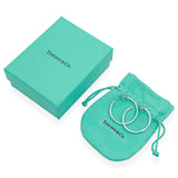 Tiffany & Co. Bezet Sterling Silver Hoop Earrings