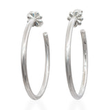 Tiffany & Co. Bezet Sterling Silver Hoop Earrings