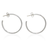 Tiffany & Co. Bezet Sterling Silver Hoop Earrings