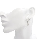 Tiffany & Co. Bezet Sterling Silver Hoop Earrings