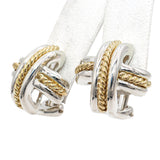 Tiffany & Co. Two-Tone Sterling Silver 18K Yellow Gold Signature X Earrings