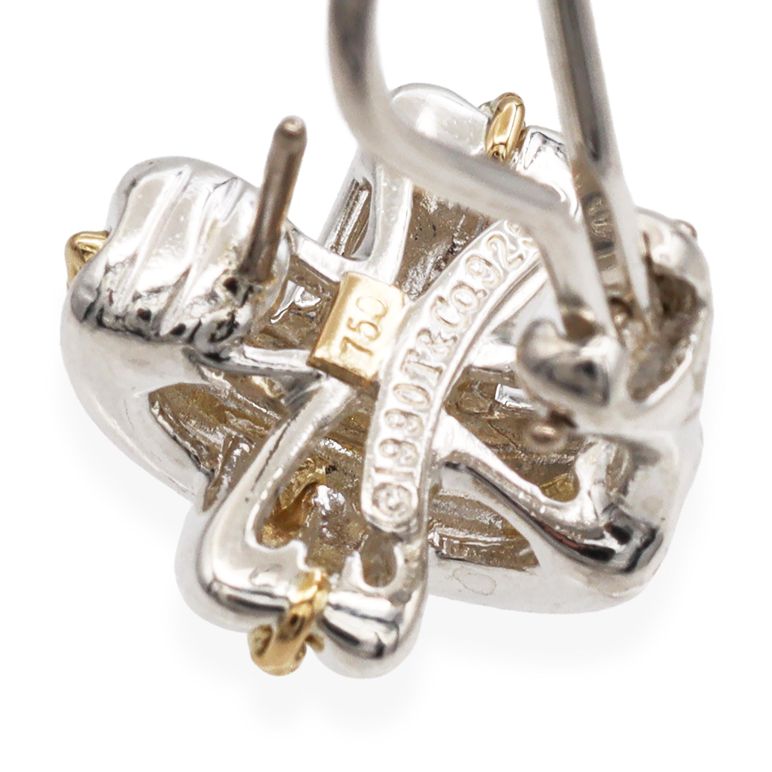 Tiffany & Co. Two-Tone Sterling Silver 18K Yellow Gold Signature X Earrings