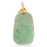 Vintage 24k Yellow Gold Hand Carved Jade Pendant