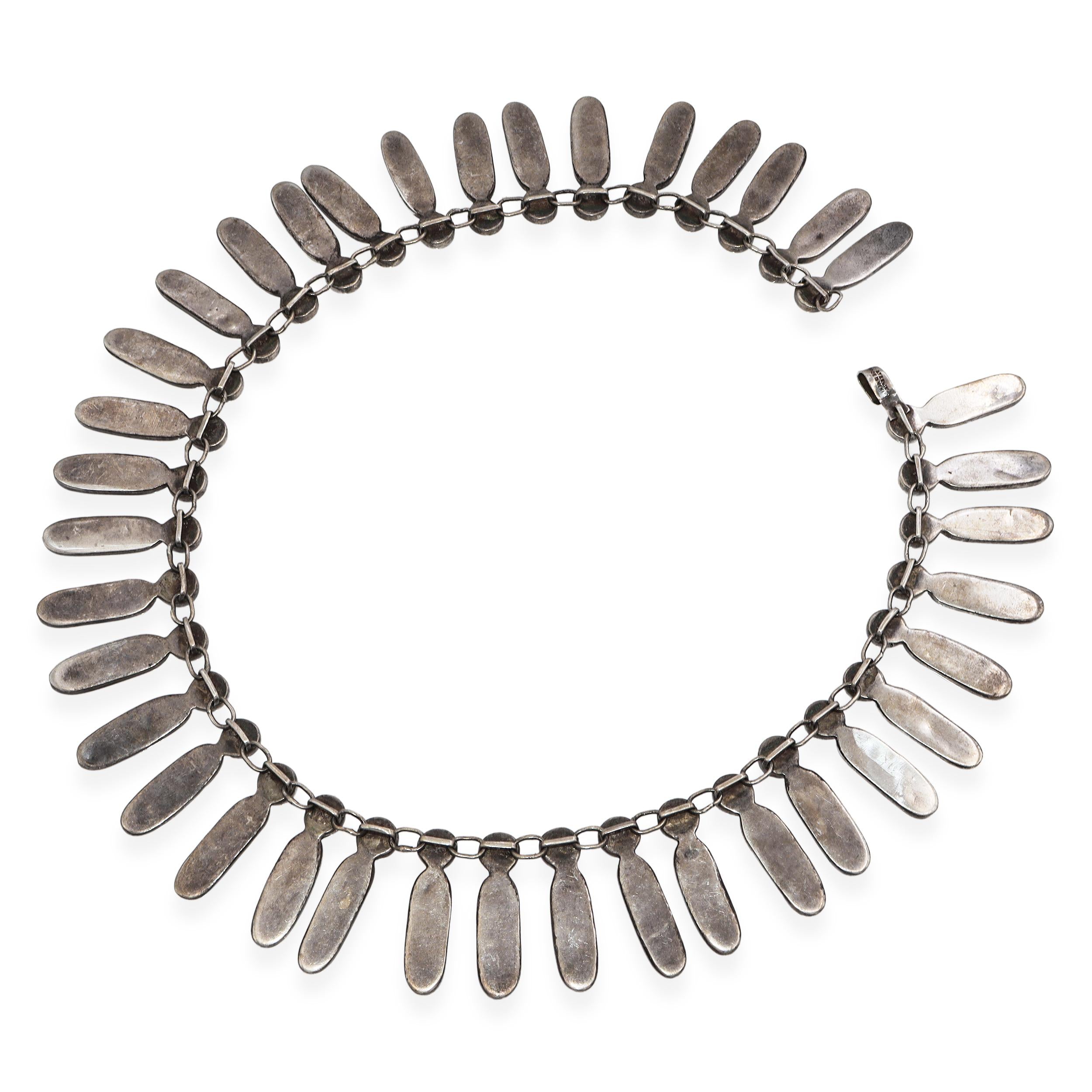 Vintage Sterling Silver Abalone Necklace