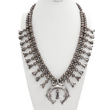 Vintage Sterling Silver Squash Blossom Necklace with Naja Pendant