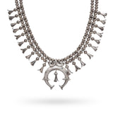 Vintage Sterling Silver Squash Blossom Necklace with Naja Pendant