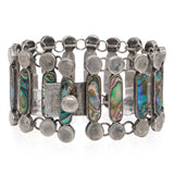 Vintage Mexican Sterling Silver Abalone Link Bracelet