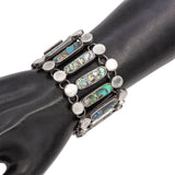 Vintage Mexican Sterling Silver Abalone Link Bracelet