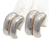 Tiffany & Co. Sterling Silver & 14k Yellow Gold Rope Accent Earrings