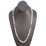 Vintage 14k Yellow Gold White Jade  and Diamond Necklace