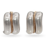 Tiffany & Co. Sterling Silver & 14k Yellow Gold Rope Accent Earrings
