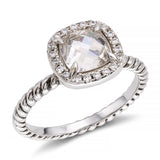 David Yurman Sterling Silver Foil-Backed Quartz & Diamond Ring