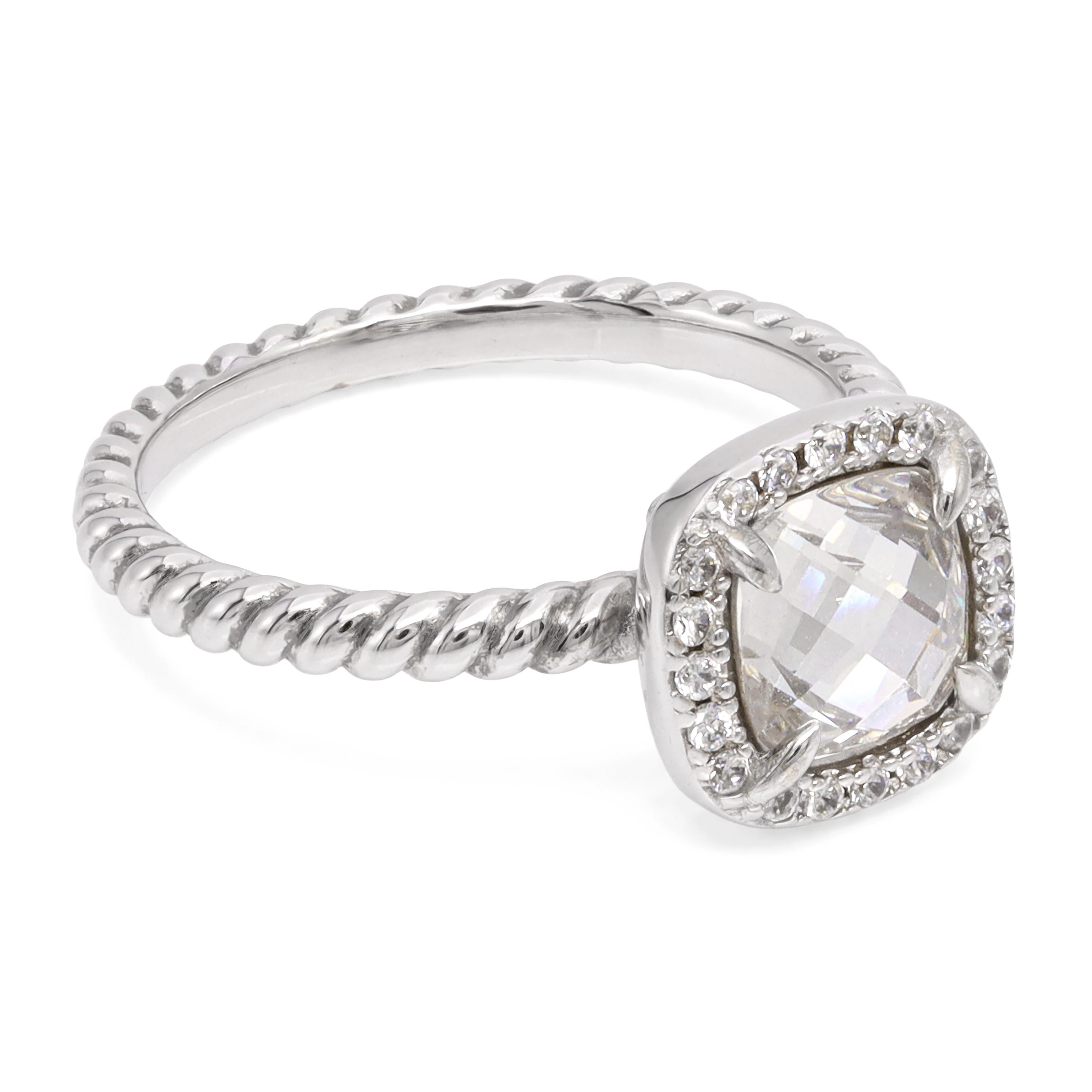 David Yurman Sterling Silver Foil-Backed Quartz & Diamond Ring