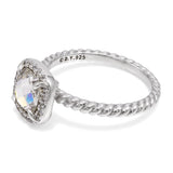 David Yurman Sterling Silver Foil-Backed Quartz & Diamond Ring