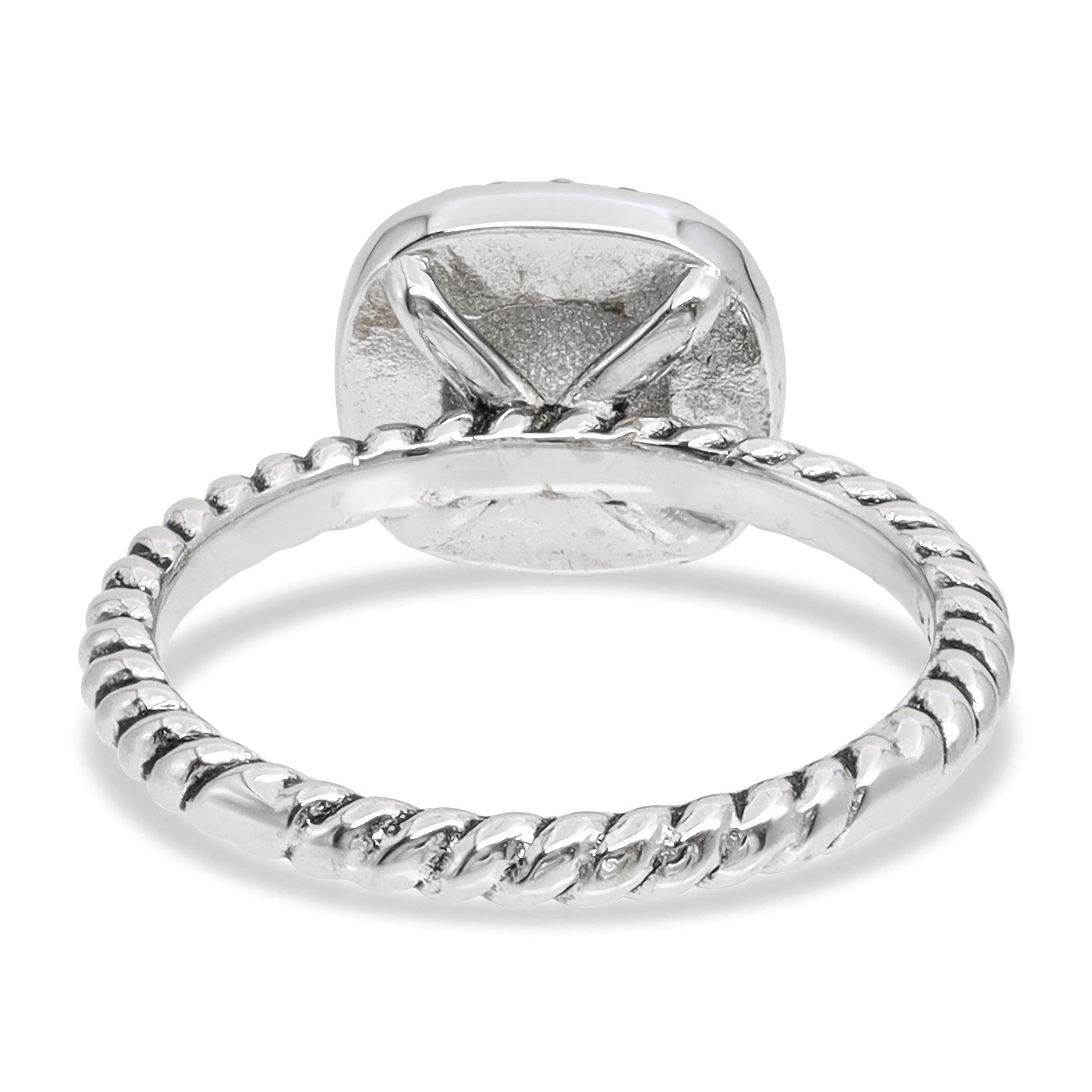 David Yurman Sterling Silver Foil-Backed Quartz & Diamond Ring