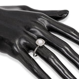 David Yurman Sterling Silver Foil-Backed Quartz & Diamond Ring