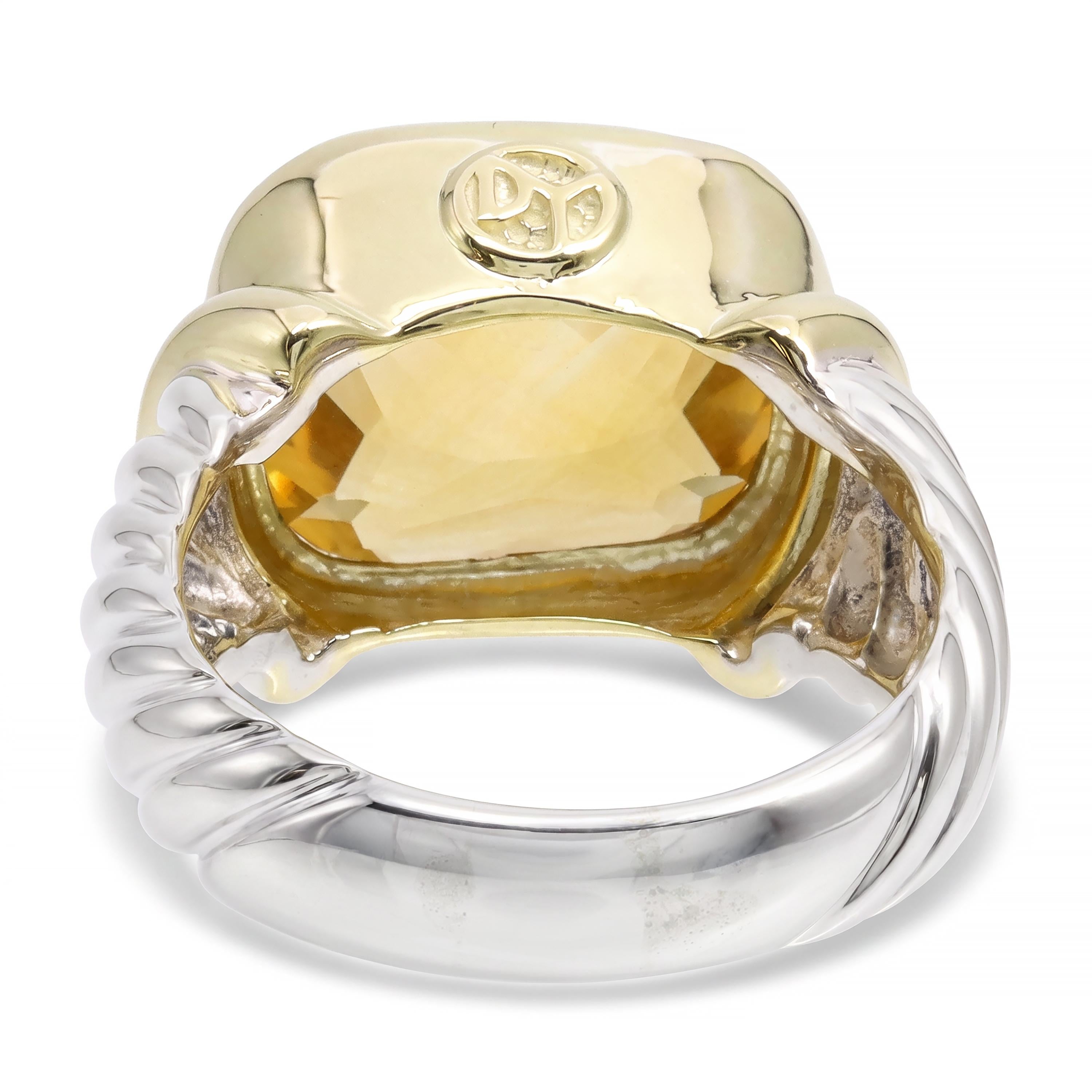 David Yurman Albion 14k Yellow Gold Sterling Silver Citrine Ring
