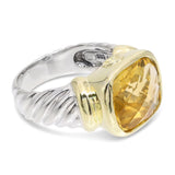 David Yurman Albion 14k Yellow Gold Sterling Silver Citrine Ring