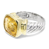 David Yurman Albion 14k Yellow Gold Sterling Silver Citrine Ring