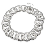 Vintage Taxco Mexico Sterling Silver Large Curb Link Statement Necklace