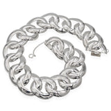 Vintage Taxco Mexico Sterling Silver Large Curb Link Statement Necklace
