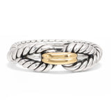 David Yurman Cable Loop Sterling Silver & 18k Yellow Gold Ring