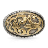 John Hardy Sterling Silver & 18K Yellow Gold Oval Floral Ring