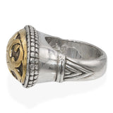 John Hardy Sterling Silver & 18K Yellow Gold Oval Floral Ring