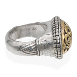 John Hardy Sterling Silver & 18K Yellow Gold Oval Floral Ring