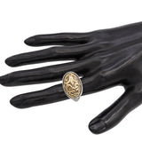 John Hardy Sterling Silver & 18K Yellow Gold Oval Floral Ring