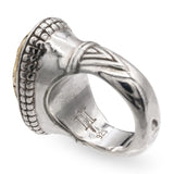 John Hardy Sterling Silver & 18K Yellow Gold Oval Floral Ring