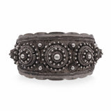 Vintage Indochina Silver Filigree Medallion Necklace and Cuff Bracelet Set