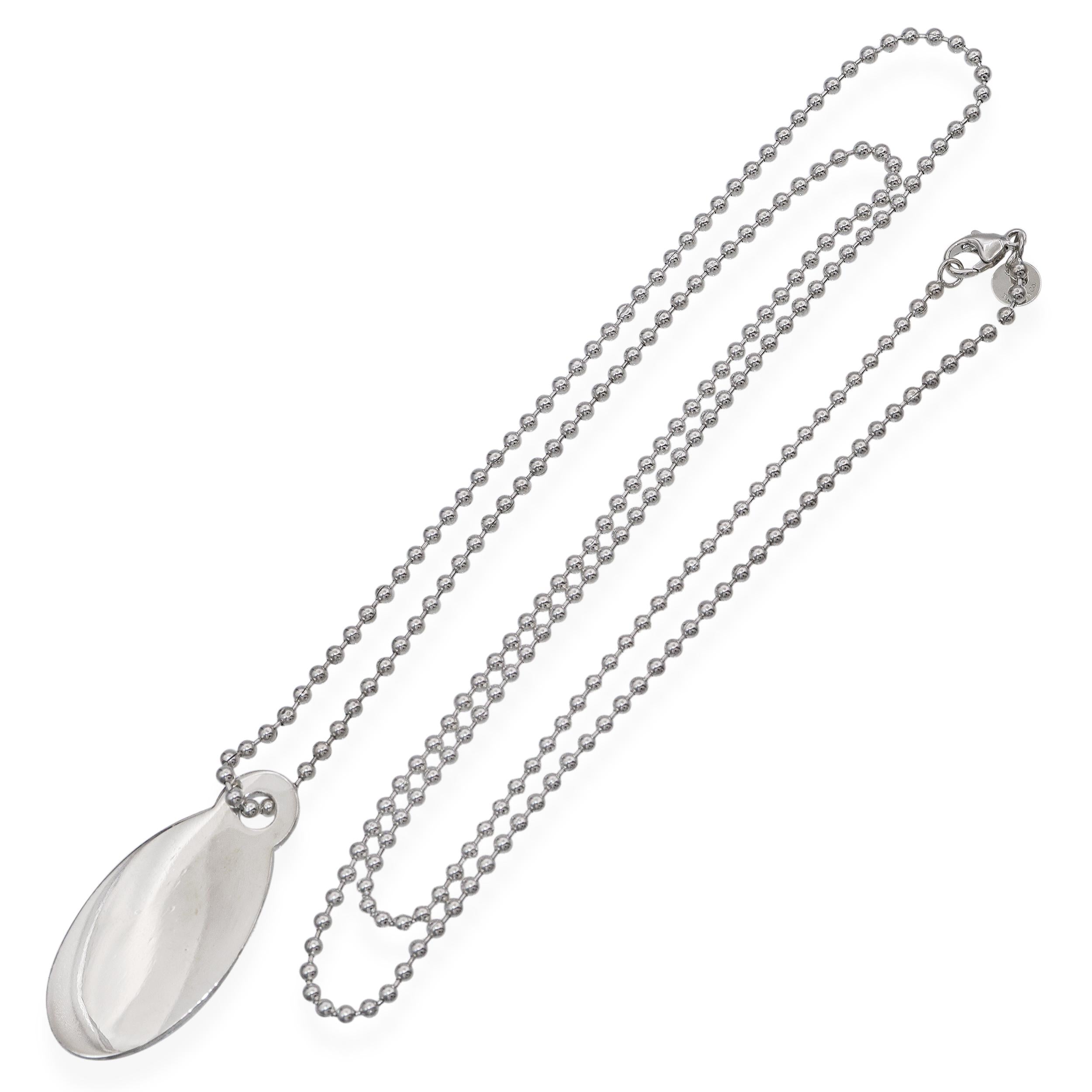 Tiffany & Co. Sterling Silver “Please Return To” Oval Tag Pendant Necklace