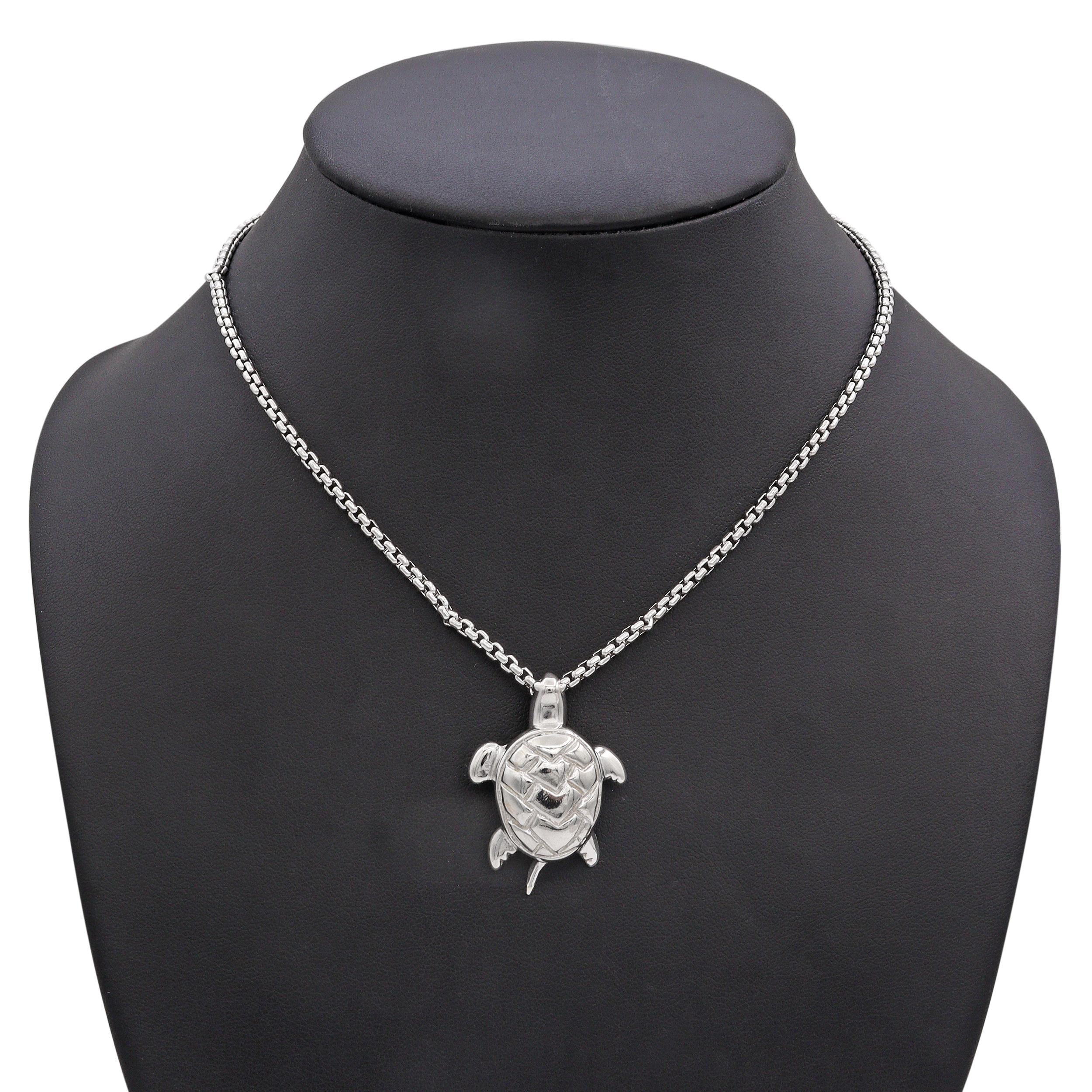 David Yurman Sterling Silver & 14K Yellow Gold Turtle Pendant Necklace