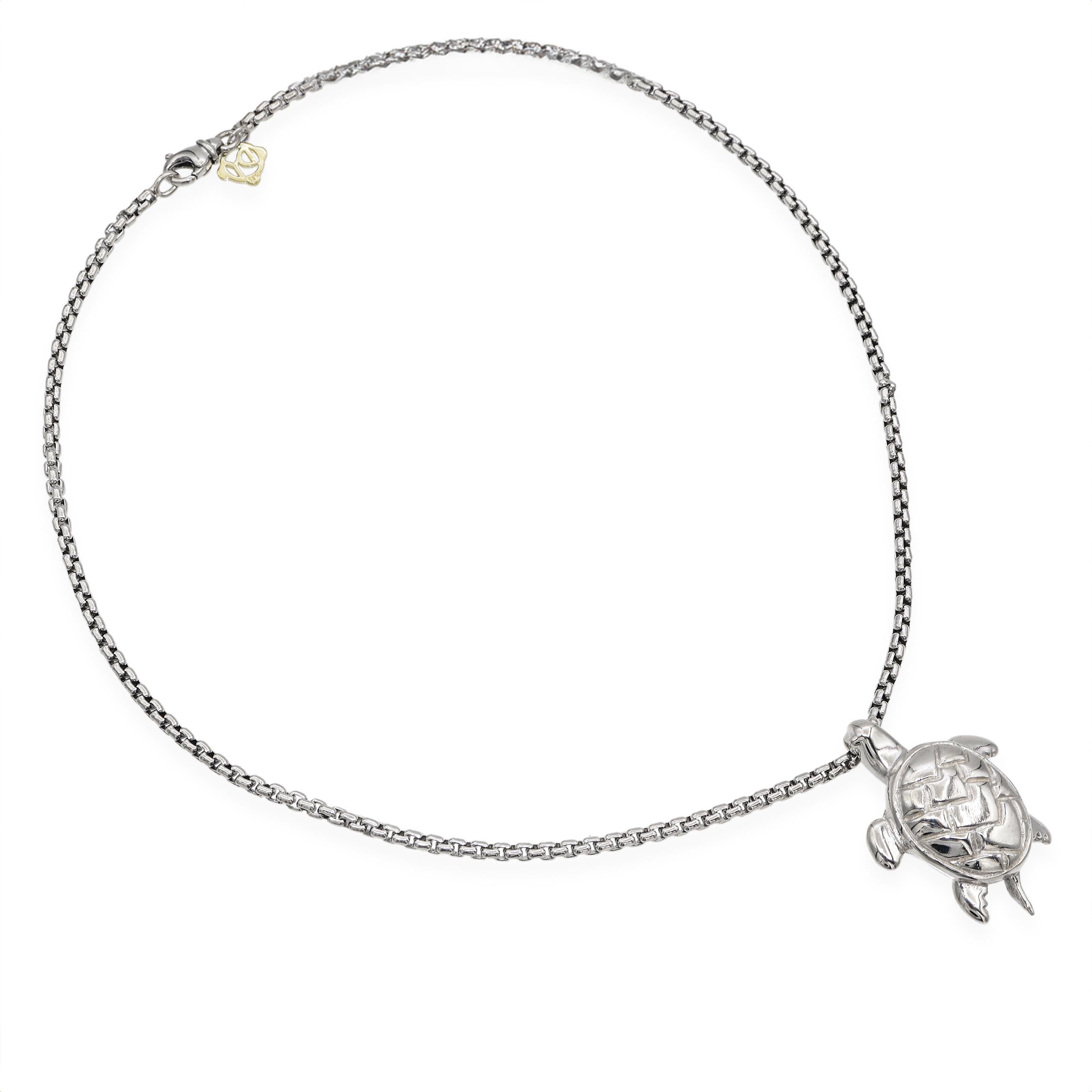 David Yurman Sterling Silver & 14K Yellow Gold Turtle Pendant Necklace