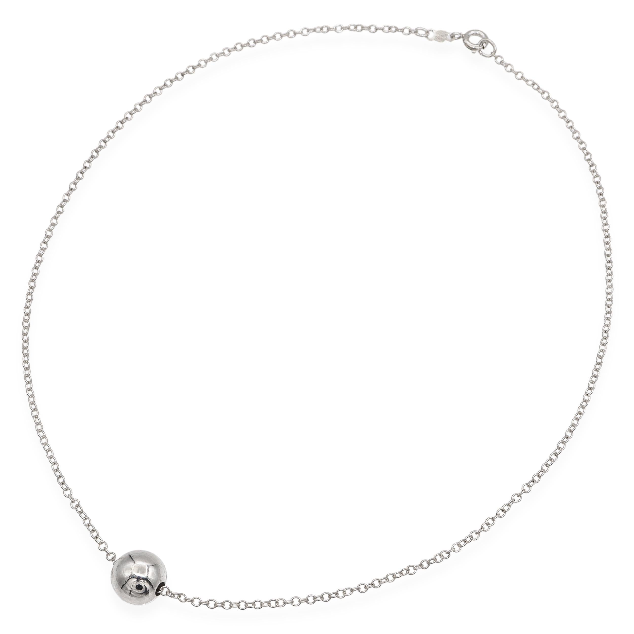 Tiffany & Co. Sterling Silver Bead Ball Pendant Necklace