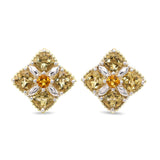 Lagos Caviar Sterling Silver & 18k Yellow Gold Citrine Cluster Earrings