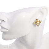Lagos Caviar Sterling Silver & 18k Yellow Gold Citrine Cluster Earrings