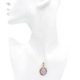 Vintage 14K Yellow Gold Lavender Jade Pendant Enhancer