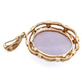 Vintage 14K Yellow Gold Lavender Jade Pendant Enhancer