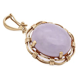 Vintage 14K Yellow Gold Lavender Jade Pendant Enhancer