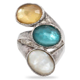 Ippolita Sterling Silver Quartz Triple Stone Statement Ring