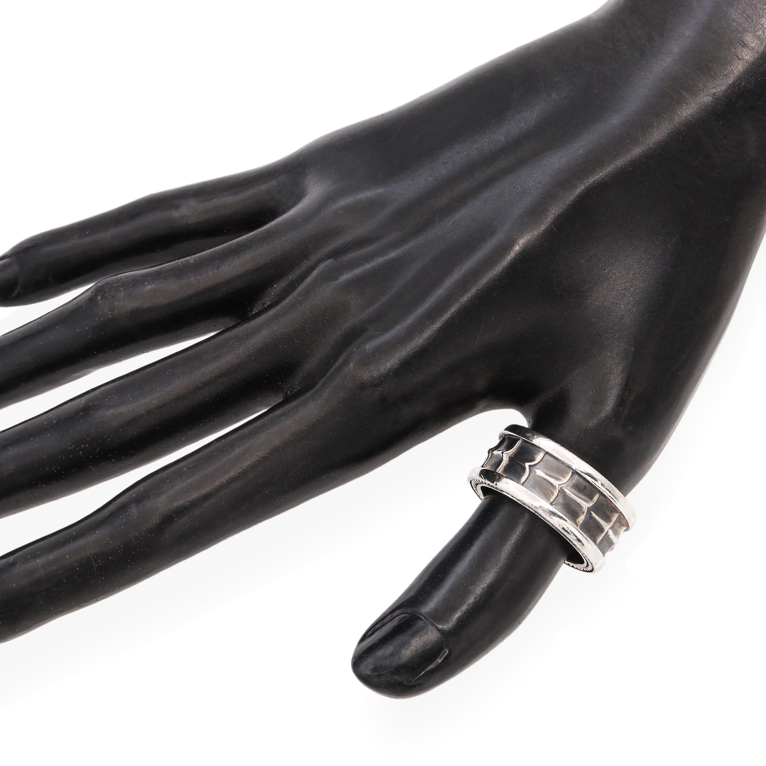 David Yurman Armory Sterling Silver Men's Band Ring