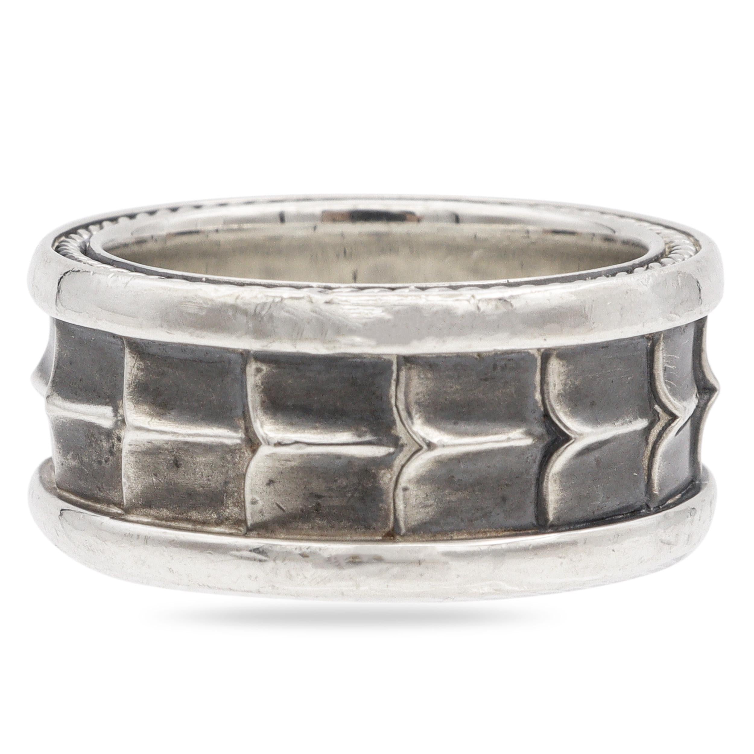 David Yurman Armory Sterling Silver Men's Band Ring