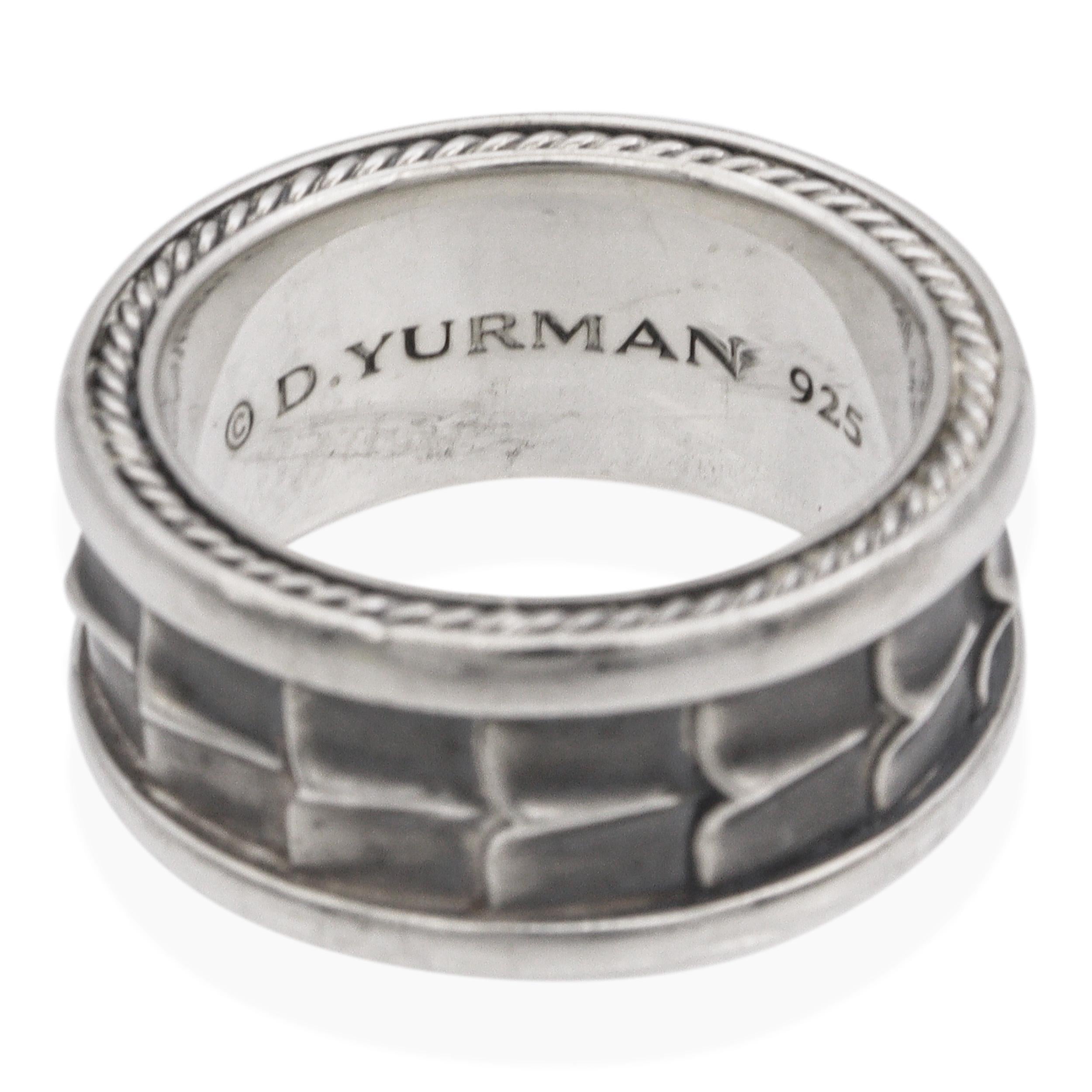 David Yurman Armory Sterling Silver Men's Band Ring