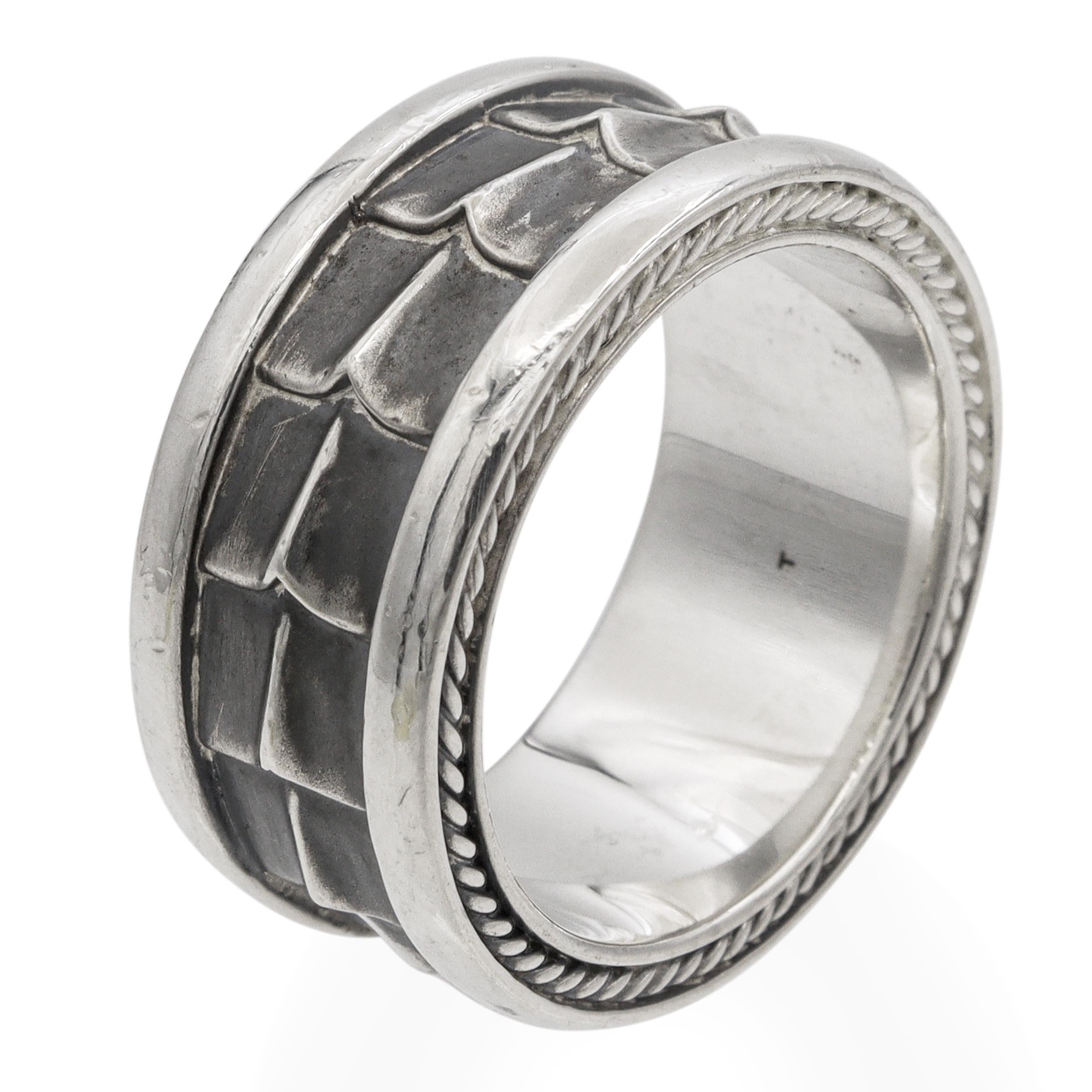 David Yurman Armory Sterling Silver Men's Band Ring