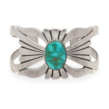 Vintage Navajo Sterling Silver Turquoise Cuff Bracelet