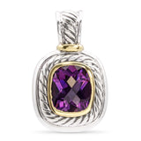 David Yurman Albion 14k Yellow Gold Sterling Silver Amethyst Pendant