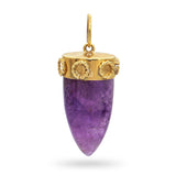 Vintage 18k Yellow Gold Amethyst Pendulum Pendant