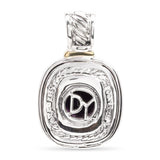 David Yurman Albion 14k Yellow Gold Sterling Silver Amethyst Pendant